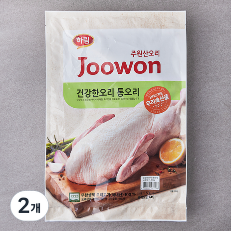 주원산오리 무항생제 인증 건강한오리 통오리, 1.8kg, 2개-추천-상품