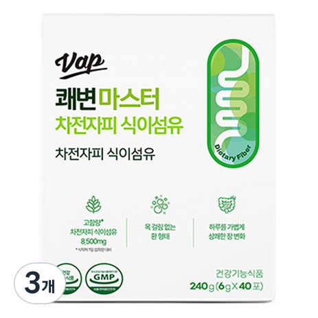 브이에이피 쾌변 마스터 차전자피 식이섬유 40p, 40정, 6g, 3개-추천-상품