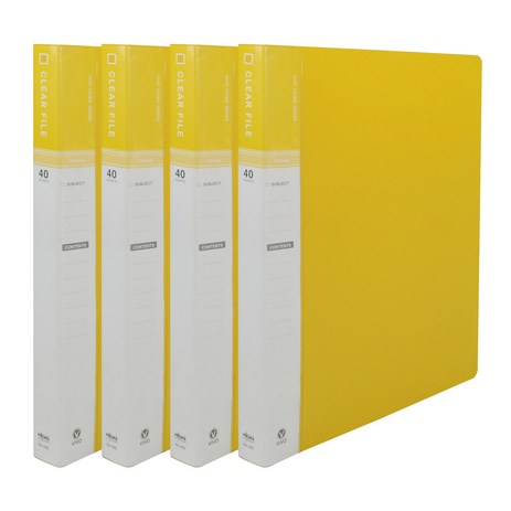 클리어화일 인덱스 A4 40매, 노랑색, 4개-추천-상품