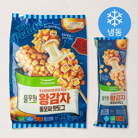 풀무원 왕감자 통모짜 핫도그 4개입 (냉동), 360g, 1개-추천-상품