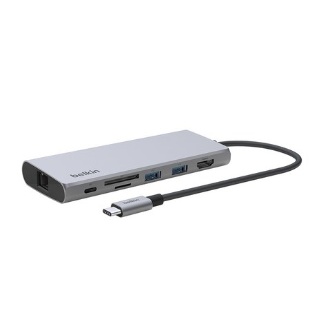 벨킨 7in1 USB C타입 멀티 포트 어댑터 허브 INC009, 실버그레이, 1개-추천-상품