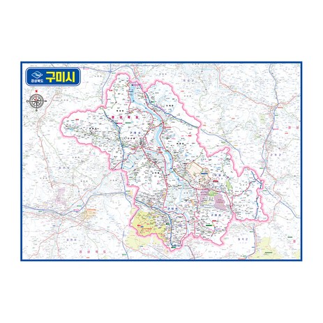 지도닷컴 경상북도 구미시 코팅 관내도 150 x 110 cm, 1개-추천-상품