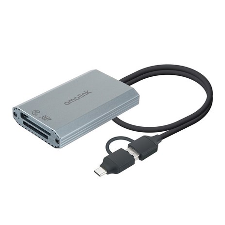 컴스 USB 3.2 Gen2 CF express Type B & UHS-II SDXC SDHC 듀얼슬롯 카드리더기, FW527, 그레이, 1개-추천-상품