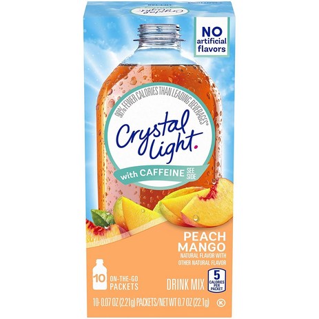 Crystal Light 피치 망고 드링크 믹스 10개입, 2.21g, 1개-추천-상품