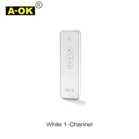 A-OK AC123-01 AC123-02 AC123-06 AC123-16 A-OK RF433 커튼 모터 A-OK RF433 관형 롤링 모터용 리모컨, White-01, with battery, 1개-추천-상품