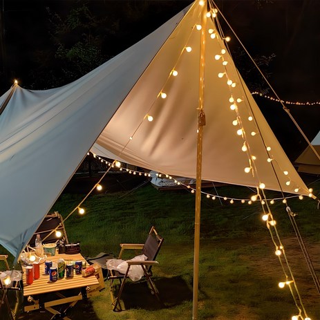 ALLILIO 캠핑 빅볼 앵두 전구 캠핑조명 방수 LED 램프 파티라이트 감성 캠핑 카페 야외 조명 줄조명, 6m-40구-USB, 1개-추천-상품