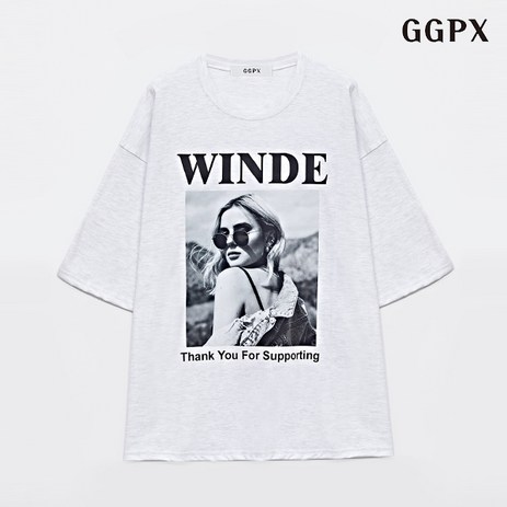 GGPX 윈드 전사 프린팅 라운드 루즈핏 반팔 티셔츠 (GOALW022D)-추천-상품