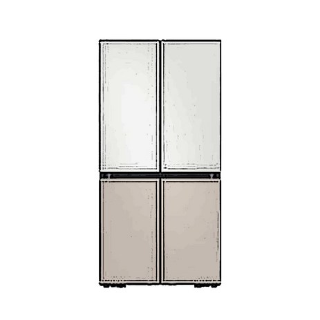[삼성] 비스포크 키친핏 4도어 냉장고 코타화이트+새틴베이지 RF60C9012APWB-추천-상품