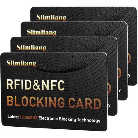 RFID 차단카드 호들갑 없는 보호 전체 지갑 방패 비접촉식 NFC 은행 직불 신용카드 프로텍터 차단기골드-추천-상품