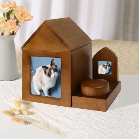 강아지 고양이 유골함 반려동물 장례 용품 기념 상자 메모리얼 소나무 보관함-추천-상품