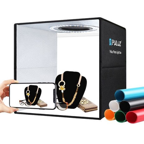 PULUZ 30cm 포토 스튜디오 박스 6색 PVC 배경이 있는, 블랙, 1개-추천-상품