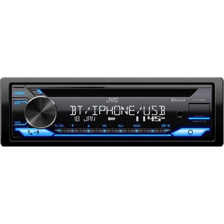 JVC KDT720BT CD 카 스테레오 싱글 딘 블루투스 오디오 및 핸즈 무료 통화 외부 마이크 MP3 USB AUX 입력 AMFM 라디오 고출력 앰프 아마존 알렉사 음성 컨-추천-상품