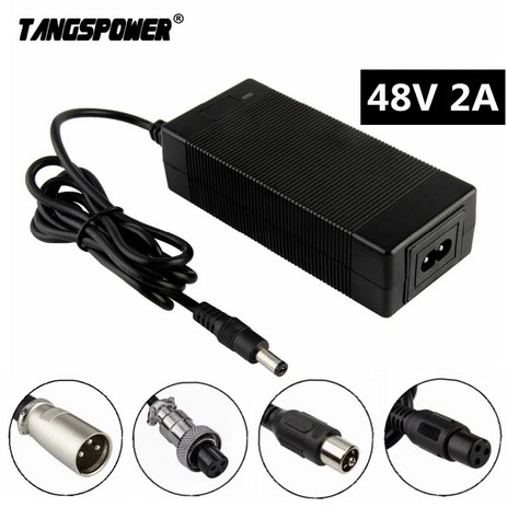 건전지 배터리 충전기 TANGSPOWER 48V 2A 전기 자전거 납산 576V 전자 스, X-4Pin XLR+KR-추천-상품