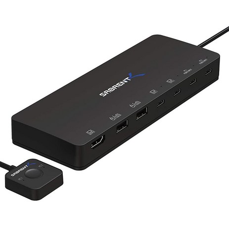 SABRENT 2포트 USB Type-C KVM 스위치 60와트 전력 공급 옵션 포함 USB-KCPD, USB 타입-C, 단일 디스플레이-추천-상품