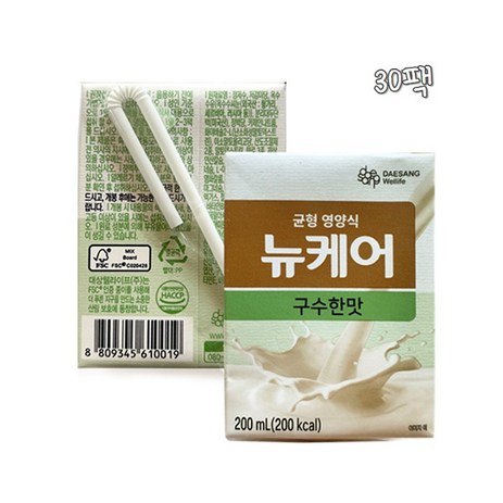 뉴케어 구수한맛 200mlx30팩 ***빨대형*** KF94마스크 1매 증정, 30개, 200ml-추천-상품