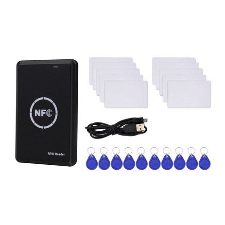 RFID 리더기 복사기 NFC 리더기 스마트 카드 프로그래머 액세스 카드 디코더 쓰기 가능 T5577 UID Fobs 카드, Blackbluewhite, 블랙&블루&화이트, 1개-추천-상품