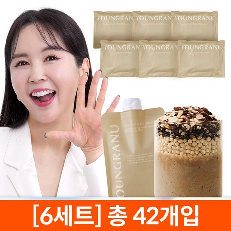 영라뉴 프로틴 핏 쉐이크 장영란 단백질 곡물흑임자맛 영란뉴 파우치형, 315g, 6세트-추천-상품