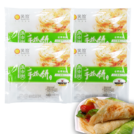 홍홍 중국식품 소프트 쇼좌빙 밀전병 충샹 수좌빙, 450g, 4개-추천-상품