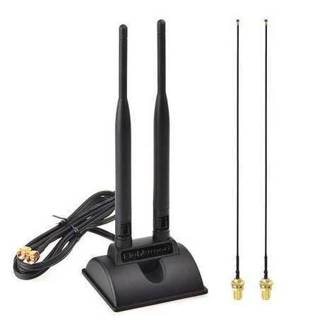 Eightwood WiFi 6E 안테나 트라이밴드 6GHz 5GHz 24GHz RPSMA WiFi 안테나 자석 마운트 베이스 PC 데스크탑 컴퓨터 PCIe WiFi 블루투스 카드, RP-SMA 안테나+m.2 ngff 카드 케이블, 2) RPSMA 안테나m.2 ngff 카드 케이블-추천-상품