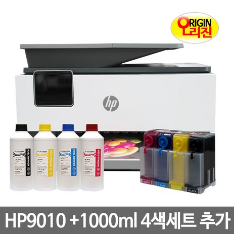 HP 오피스젯 프로 9010 복합기 팩스 복사 스캔 프린터 HP8710 후속, 추가잉크 4색 1Kg (K+Y+M+C) 4Kg-추천-상품