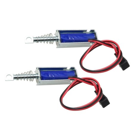 2Pcs 실버 SM0537 DC12V 2A 5N 푸시 풀 타입 프레임 솔레노이드 전자석 10mm 제어 및 표시기-추천-상품