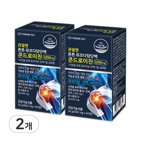 포미바이오 관절엔 콘드로이친 1200mg 소연골 뮤코다당단백, 2개, 60정-추천-상품