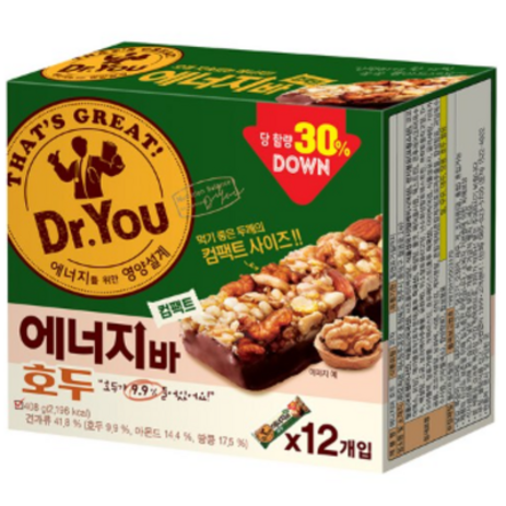 닥터유 에너지바 호두 컴팩트, 408g, 4개-추천-상품