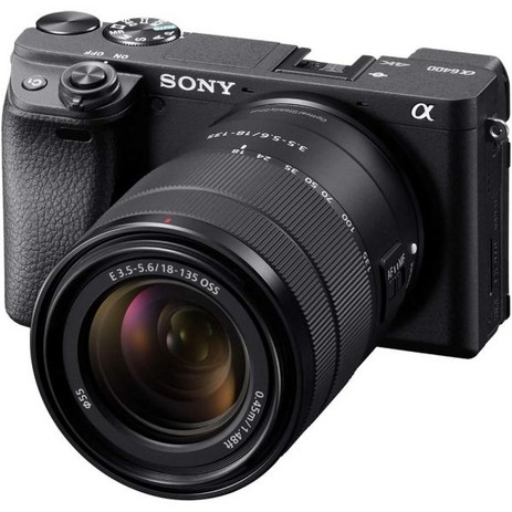 Sony 소니 알파 a6400 미러리스 카메라 + SEL35F18 35mm f1.8 프라임 렌즈 번들, w/18-135mm Lens Sony _Base-추천-상품