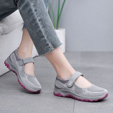 펀칭 통풍 미끄럼방지 엄마화 캐주얼화 운동용 워킹화 Women's flat shoes-추천-상품