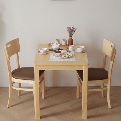 까미노디자인 네츄럴 원목 2인용 식탁세트 테이블1+의자2-추천-상품