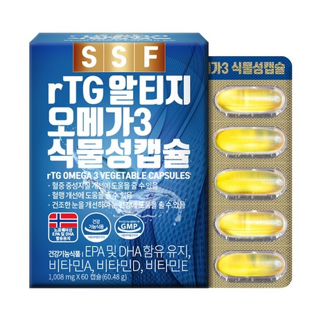 순수식품 rTG 알티지 오메가3 1000mg, 60정, 1개-추천-상품