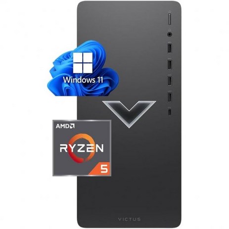 HP 2024 Victus 15L 게이밍 데스크탑 PC AMD Radeon RX6400 6코어 Ryzen 55600G 프로세서최대 4.4GHz 64GB RAM 2TB NVMe-추천-상품