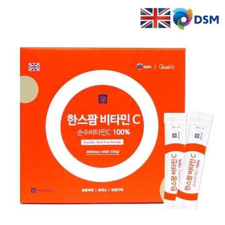 순수 비타민C 2000mg 60포 메가도스 아스코르빈산 고함량 비타민씨 분말 가루 영국 DSM, 120g, 1개-추천-상품