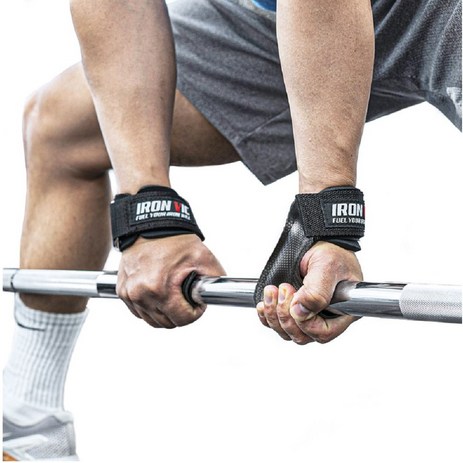 아이언빅 퀵그립 헬스 스트랩 리프팅 손목 보호대 좌우 세트, 일반형 PU, 블랙, 블랙-추천-상품