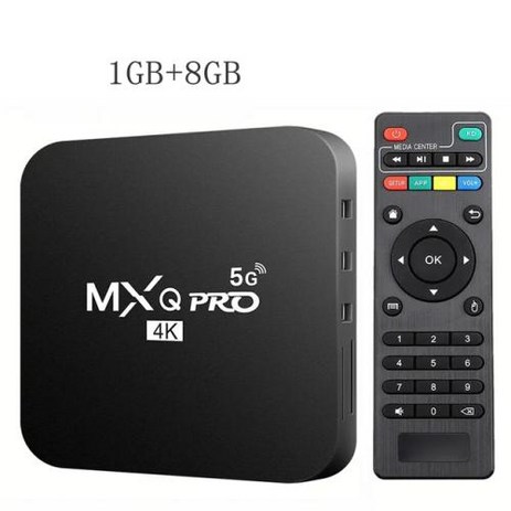 글로벌 버전 2024 Android10 스마트 TV 박스 홈 시어터 TV 셋톱 박스 MXQ-PRO 4K HDR10 2.4GWIFI 스트리밍 미디어 플레이어, 5) 영국 플러그 - 1GB8GB, 1개-추천-상품