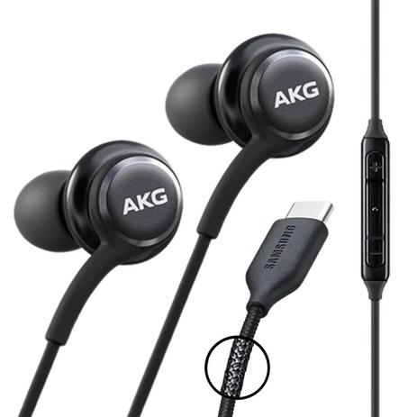 삼성 AKG 이어폰 신형 C타입 갤럭시 S20 S21 S22 S23 Z시리즈 울트라 노트 인강 게임용, 블랙-추천-상품