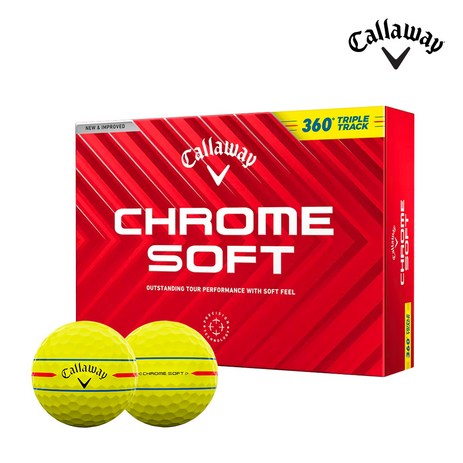 캘러웨이 크롬소프트 360 트리플트랙 골프공 3피스, 옐로우, 12개, 1개-추천-상품