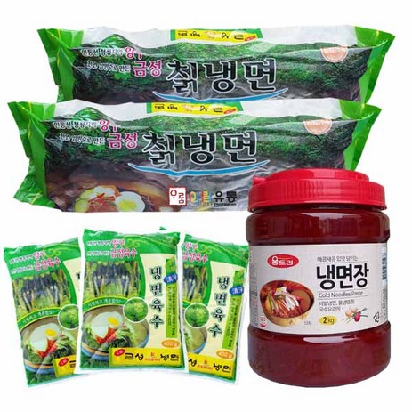 냉면20인분세트/금성식품/칡냉면(냉동)2kg 2개/냉면육수400g 10개/움트리냉면장2kg1개 /무료배송, 1개-추천-상품