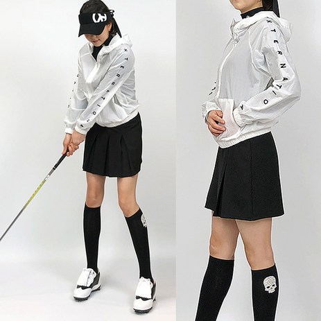 여성 골프 레터링 자수로고 바람막이 점퍼 자켓 골프웨어-추천-상품