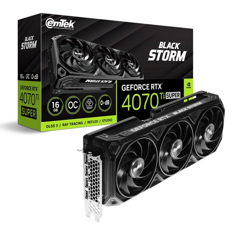 이엠텍 지포스 RTX 4070 Ti SUPER BLACK STORM OC D6X 16GB, 1개, 선택하세요-추천-상품