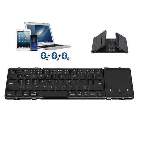 미니키보드 접이식 블루투스 터치패드 포함 3 채널 연결 충전식 무선 태블릿용, keyboard mouse set, Hebrew Layout, 무접점 스위치-추천-상품