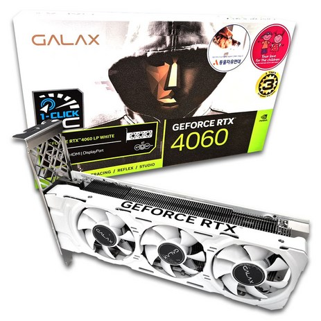 갤럭시 GALAX 지포스 RTX 4060 WHITE OC D6 8GB LP 그래픽카드-추천-상품