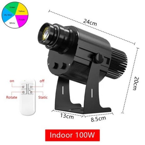 바닥 광고 로고 레이저 빔 고보조명 로고젝터 LED 회전 이미지 프로젝션 조명, TW-100W 실내-추천-상품