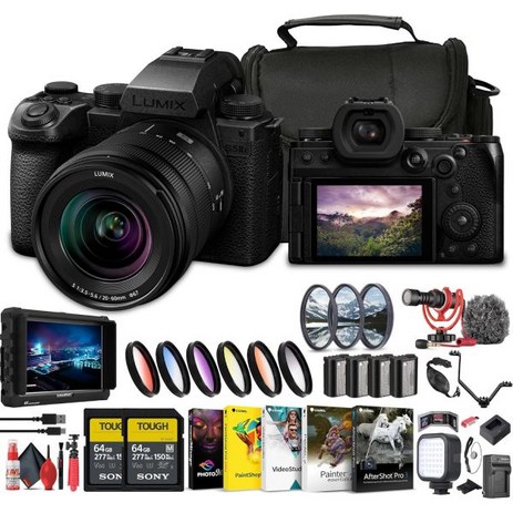 파나소닉 카메라 Panasonic Lumix S5 IIX Mirrorless Camera with 20-60mm Lens (DC-S5M2XKK) + 4K Monitor + 2 x-추천-상품