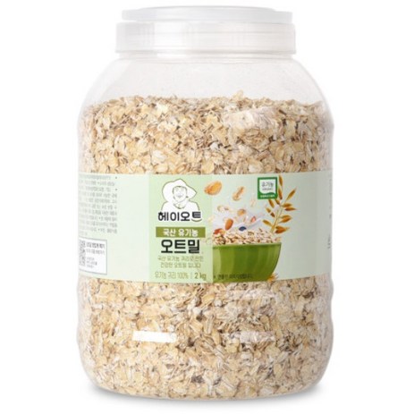 [두보식품] 헤이오트 국산 유기농 오트밀 2kg PET, 1개-추천-상품