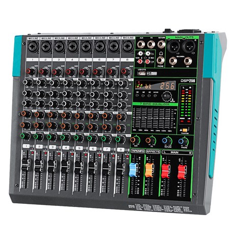 Depusheng MG8 프로페셔널 오디오 믹서 8 채널 사운드 보드 콘솔 DJ 믹싱 데스크 시스템 인터페이스 내장 256 리버스 효과-추천-상품