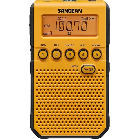 Sangean DT-800YL AMFMNOAA 기상 경보 충전식 포켓 라디오, Radio, Yellow-추천-상품