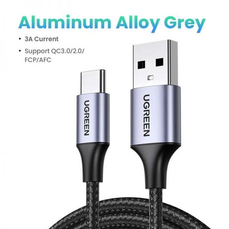 c타입usb c타입케이블 UGREEN USB C 타입 데이터 충전 케이블 3A 고속 아이폰 15 삼성 S23 11 프로용, CHINA, Metal Grey, Metal Grey, Metal Grey_3m-추천-상품