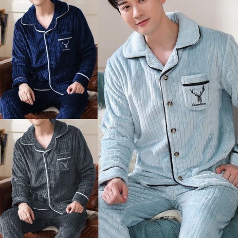 이너퀸 프리수 남성 수면 밍크 극세사 겨울 빅사이즈 잠옷 세트 골지엘크-추천-상품