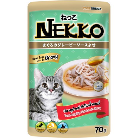 네코 NEKKO 그레이비 참치 토핑 닭고기 70g 12ea(소), 12개-추천-상품